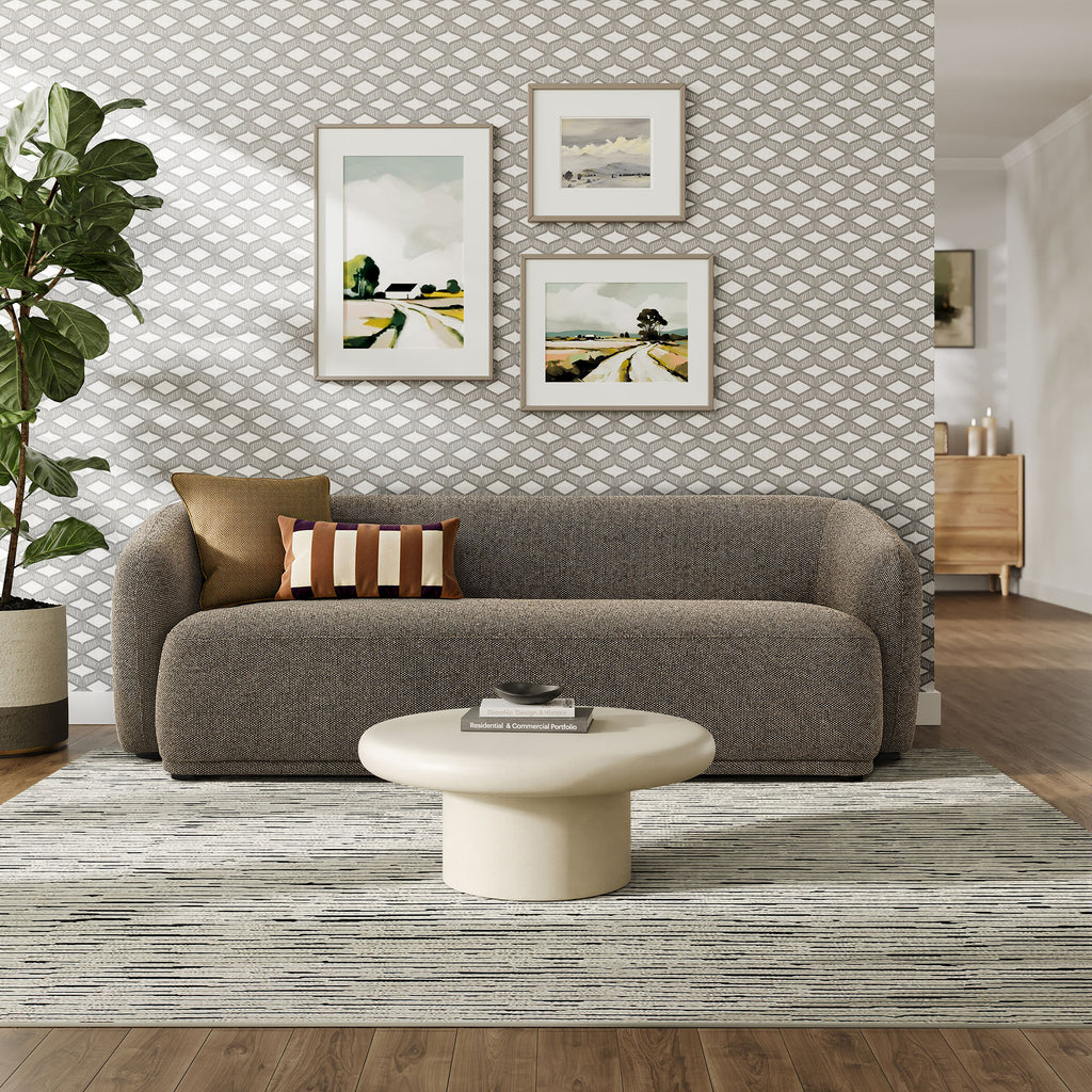 Monica 88 Inch Boucle Fabric Sofa - Earth