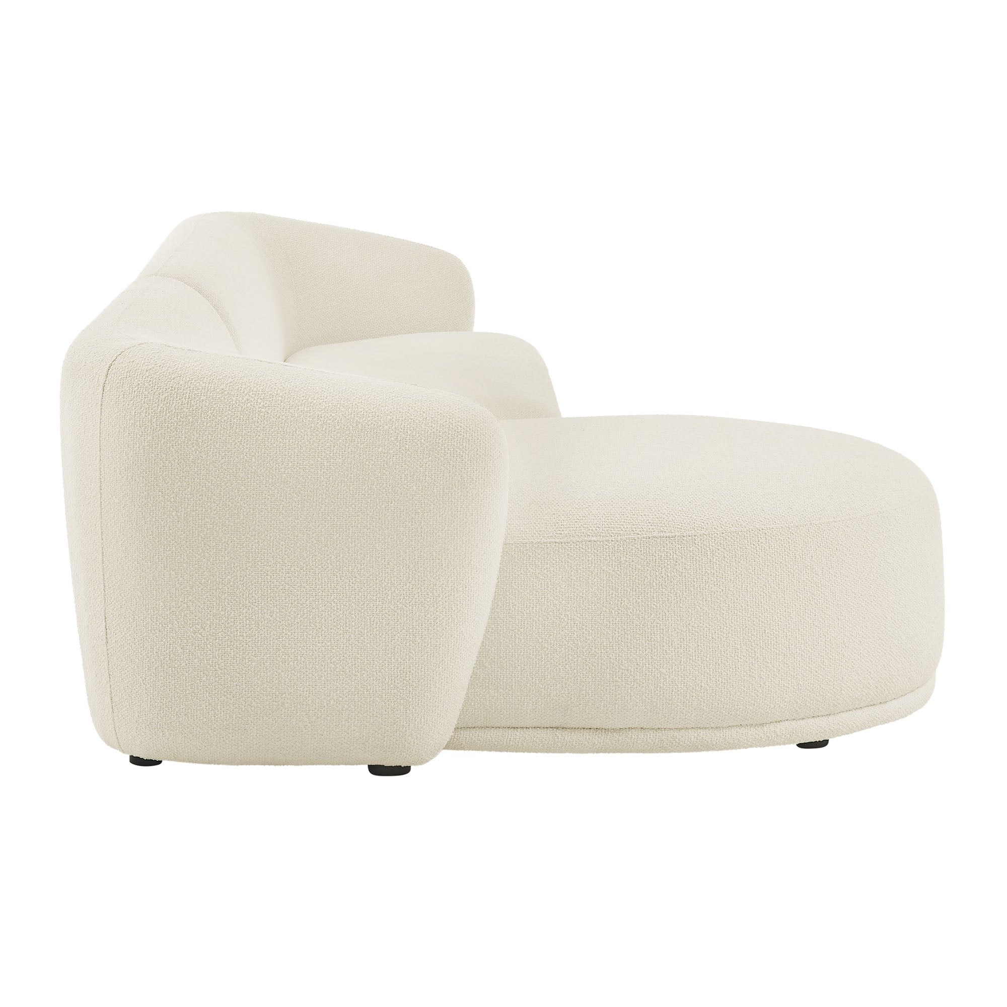 Monica 2 Piece Left Facing Boucle Fabric Modular Sofa with Chaise - Cream