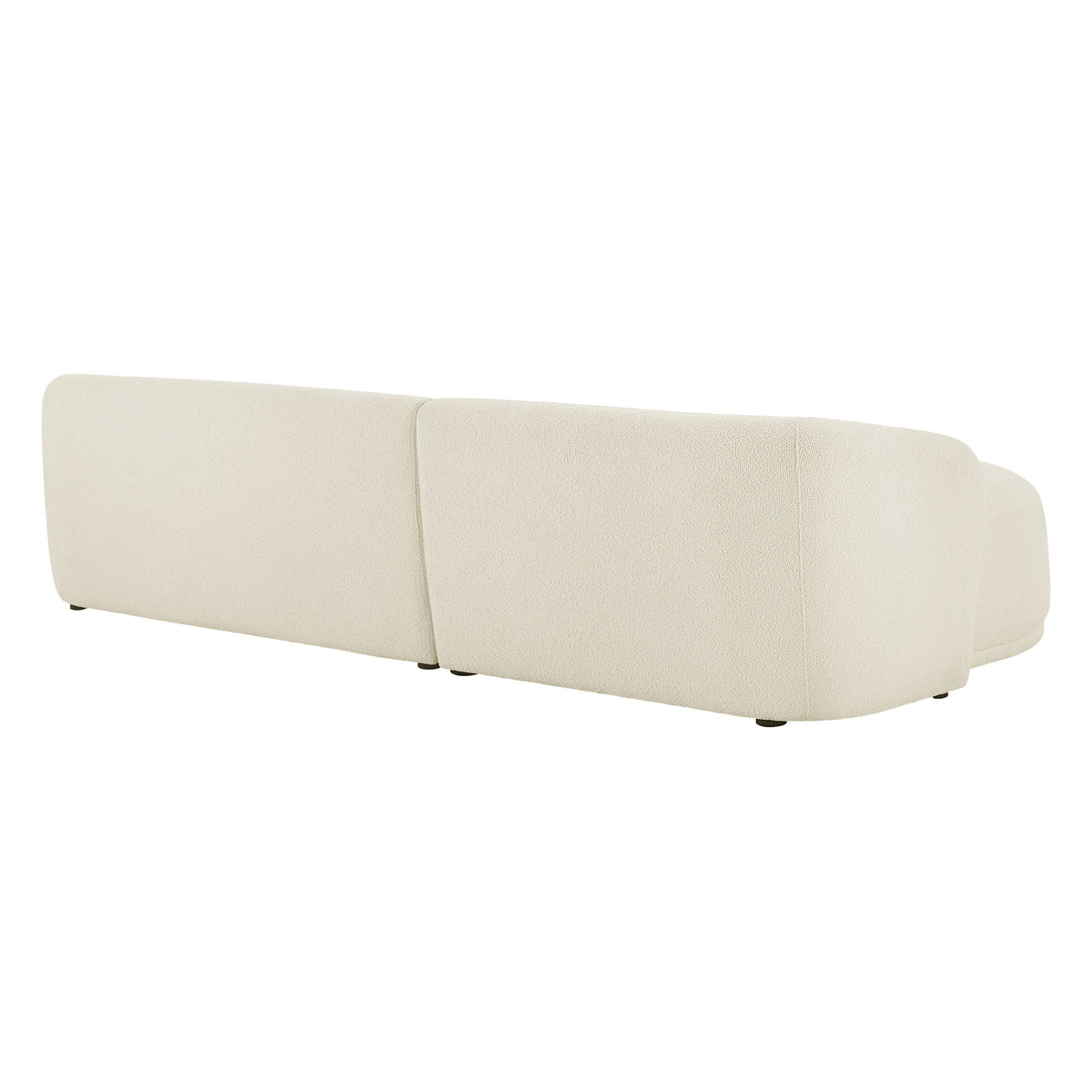 Monica 2 Piece Left Facing Boucle Fabric Modular Sofa with Chaise - Cream
