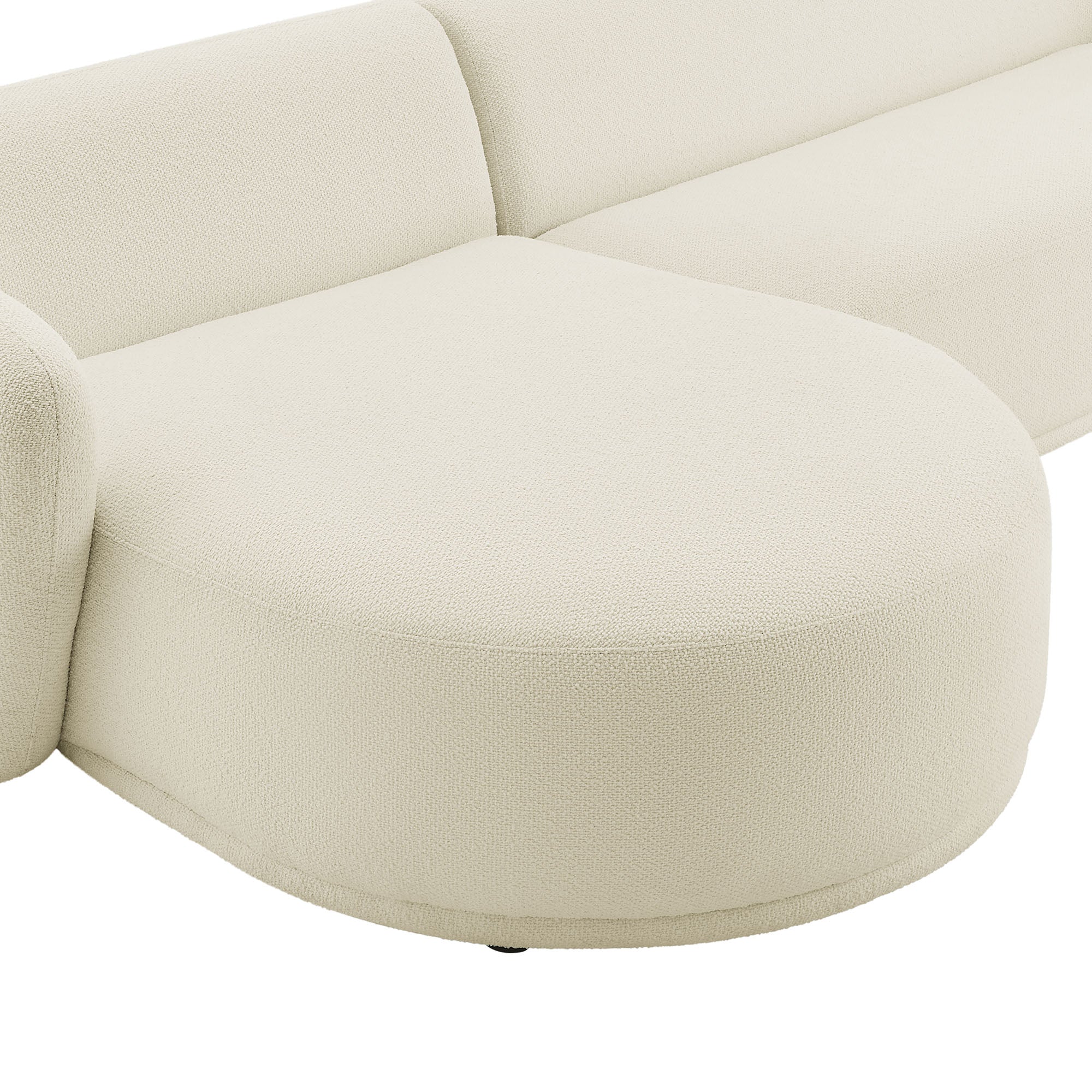 Monica 2 Piece Left Facing Boucle Fabric Modular Sofa with Chaise - Cream