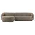 Monica 2 Piece Left Facing Boucle Fabric Modular Sofa with Chaise - Earth