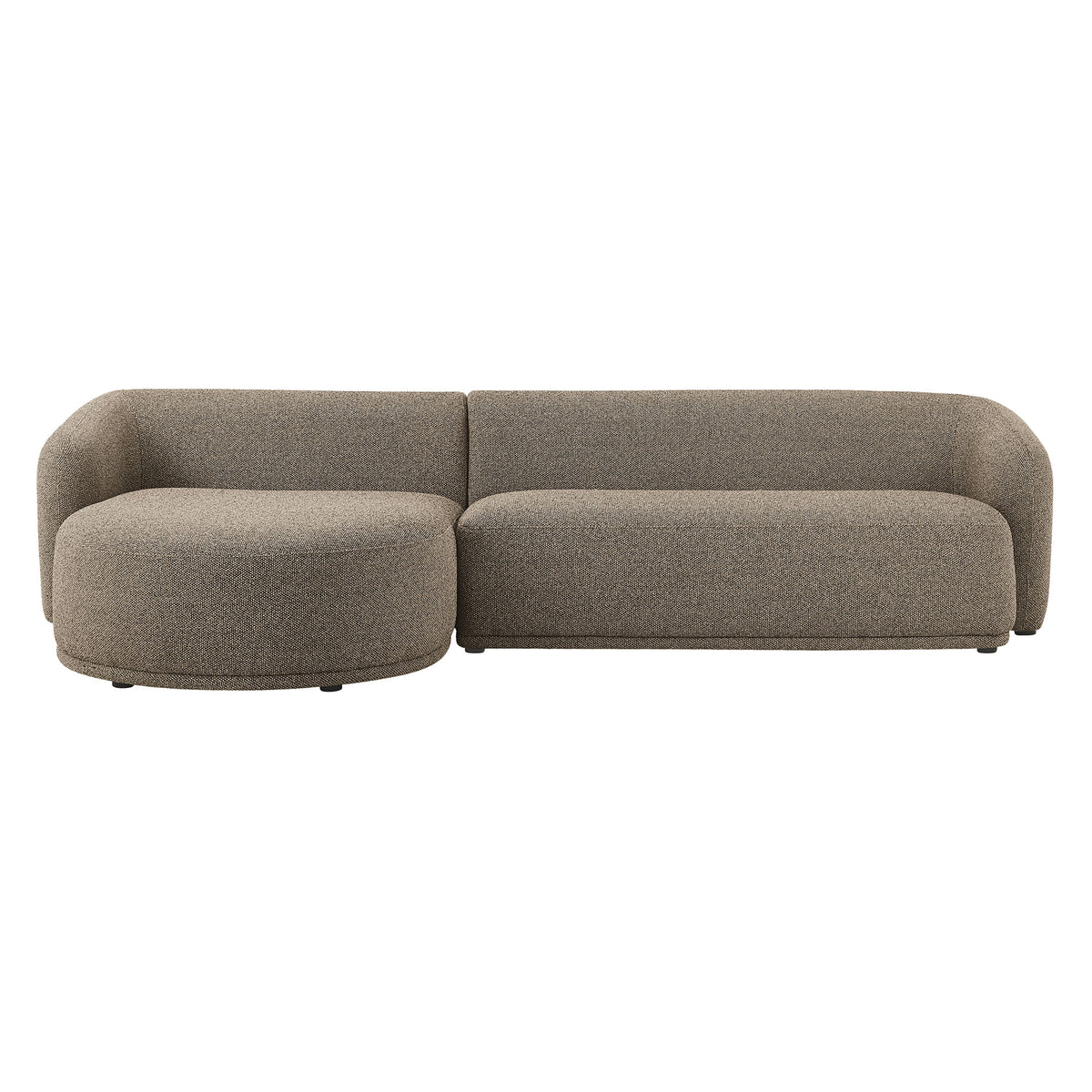 Monica 2 Piece Left Facing Boucle Fabric Modular Sofa with Chaise - Earth