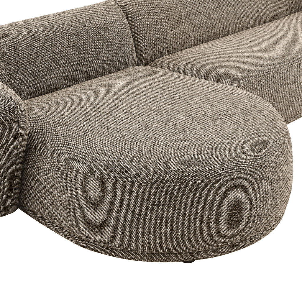 Monica 2 Piece Left Facing Boucle Fabric Modular Sofa with Chaise - Earth