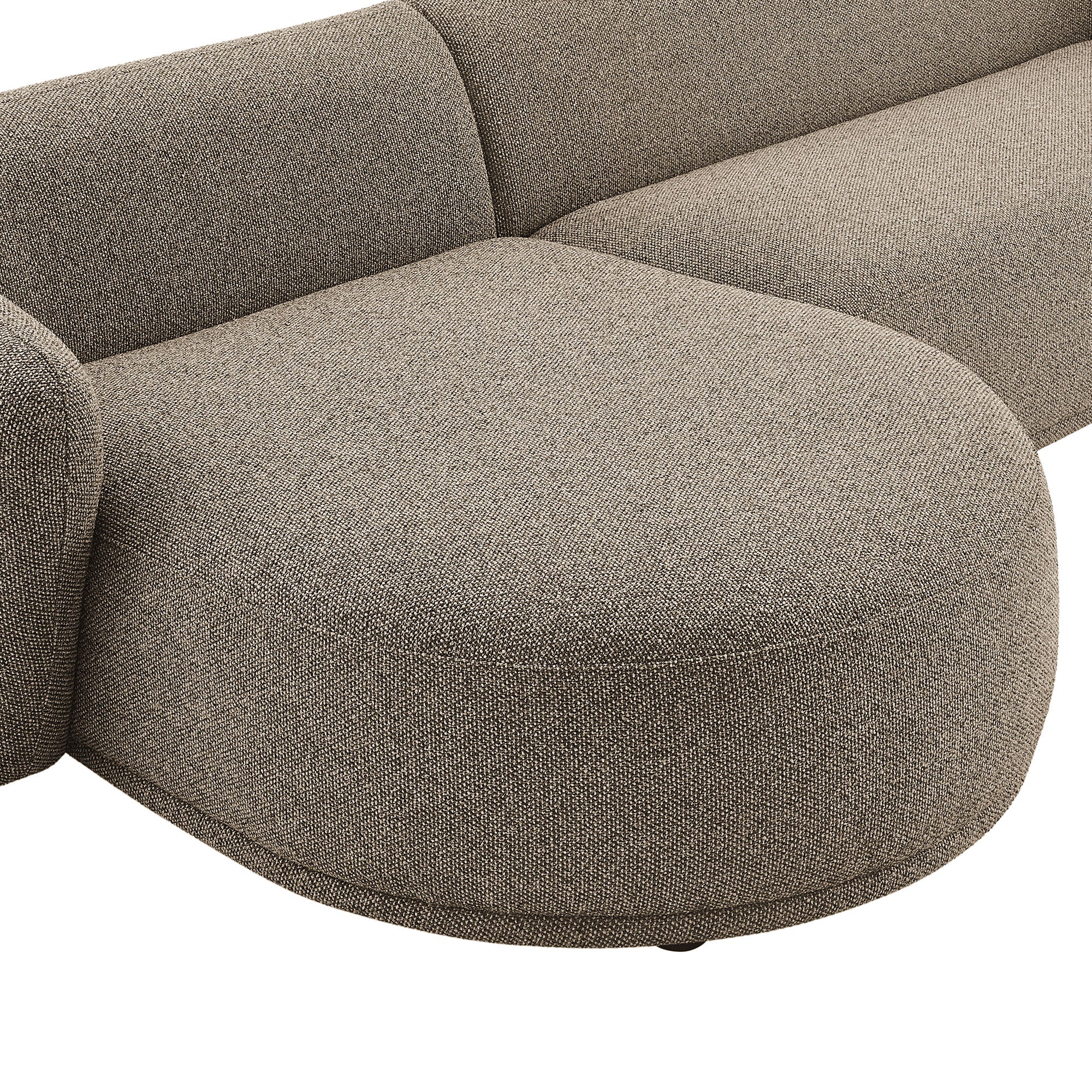 Monica 2 Piece Left Facing Boucle Fabric Modular Sofa with Chaise - Earth