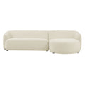 Monica 2 Piece Right Facing Boucle Fabric Modular Sofa with Chaise - Cream