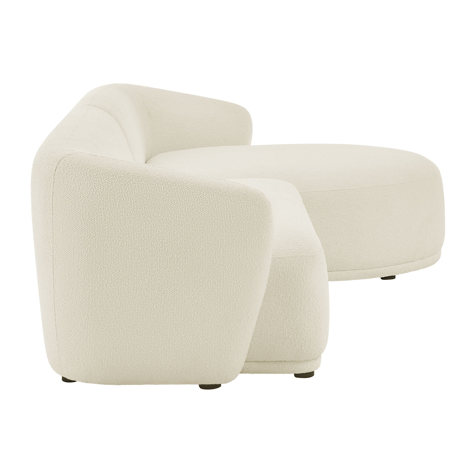 Monica 2 Piece Right Facing Boucle Fabric Modular Sofa with Chaise - Cream