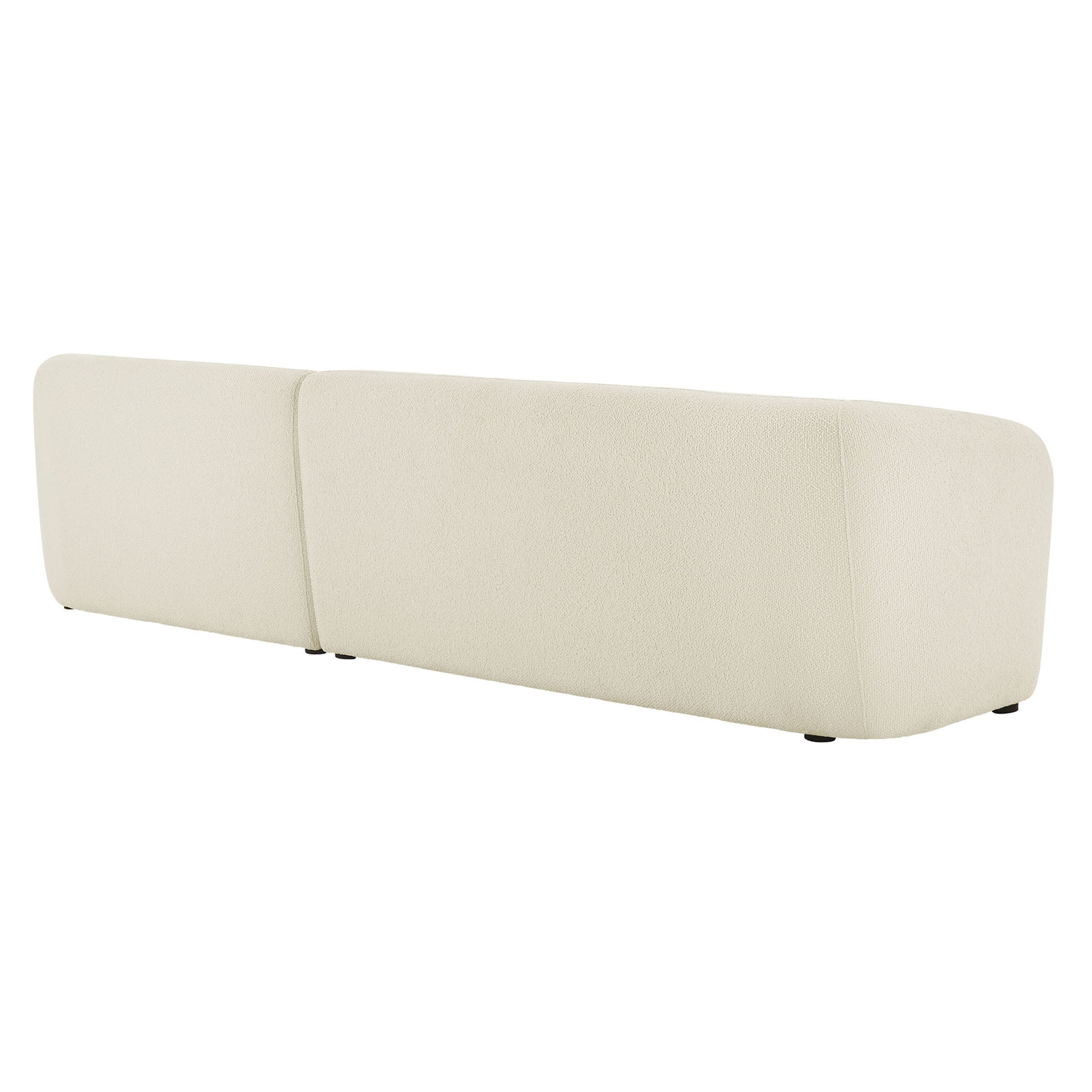 Monica 2 Piece Right Facing Boucle Fabric Modular Sofa with Chaise - Cream