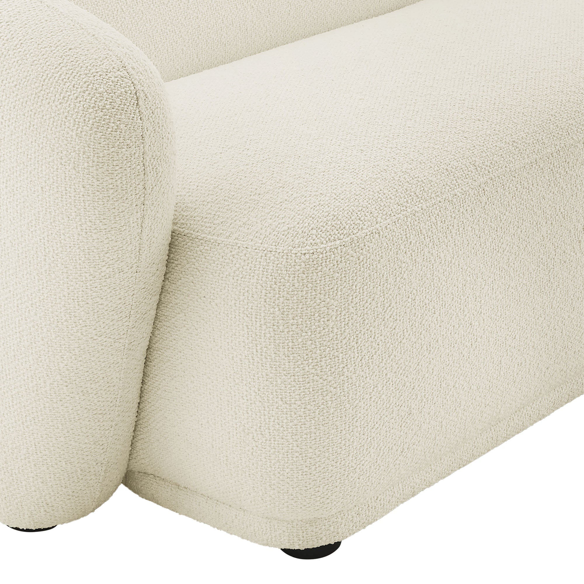 Monica 2 Piece Right Facing Boucle Fabric Modular Sofa with Chaise - Cream