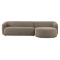Monica 2 Piece Right Facing Boucle Fabric Modular Sofa with Chaise - Earth