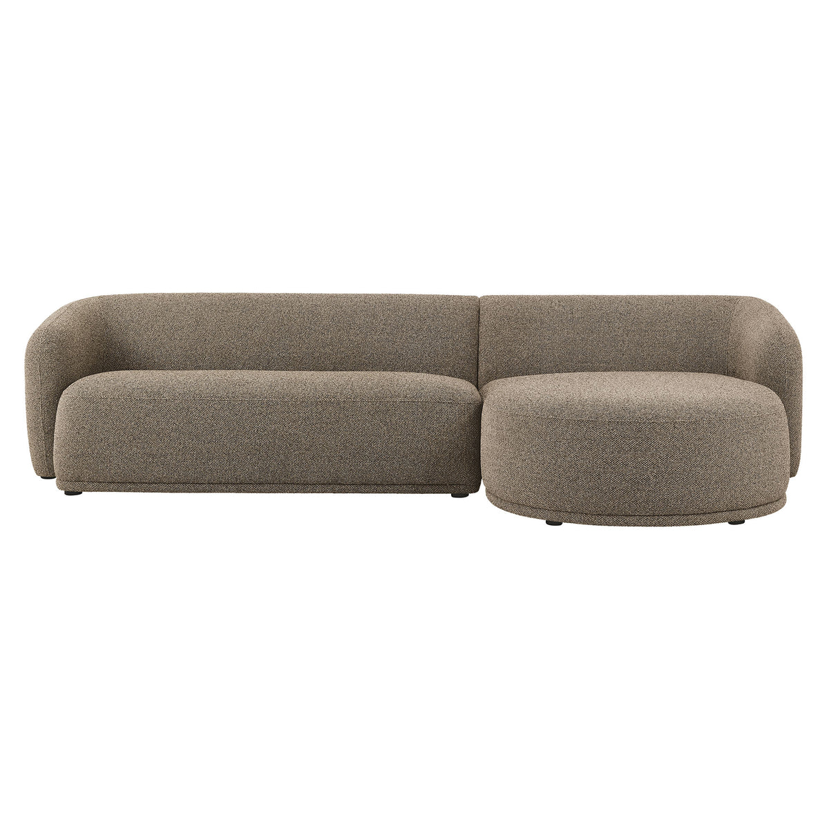Monica 2 Piece Right Facing Boucle Fabric Modular Sofa with Chaise - Earth