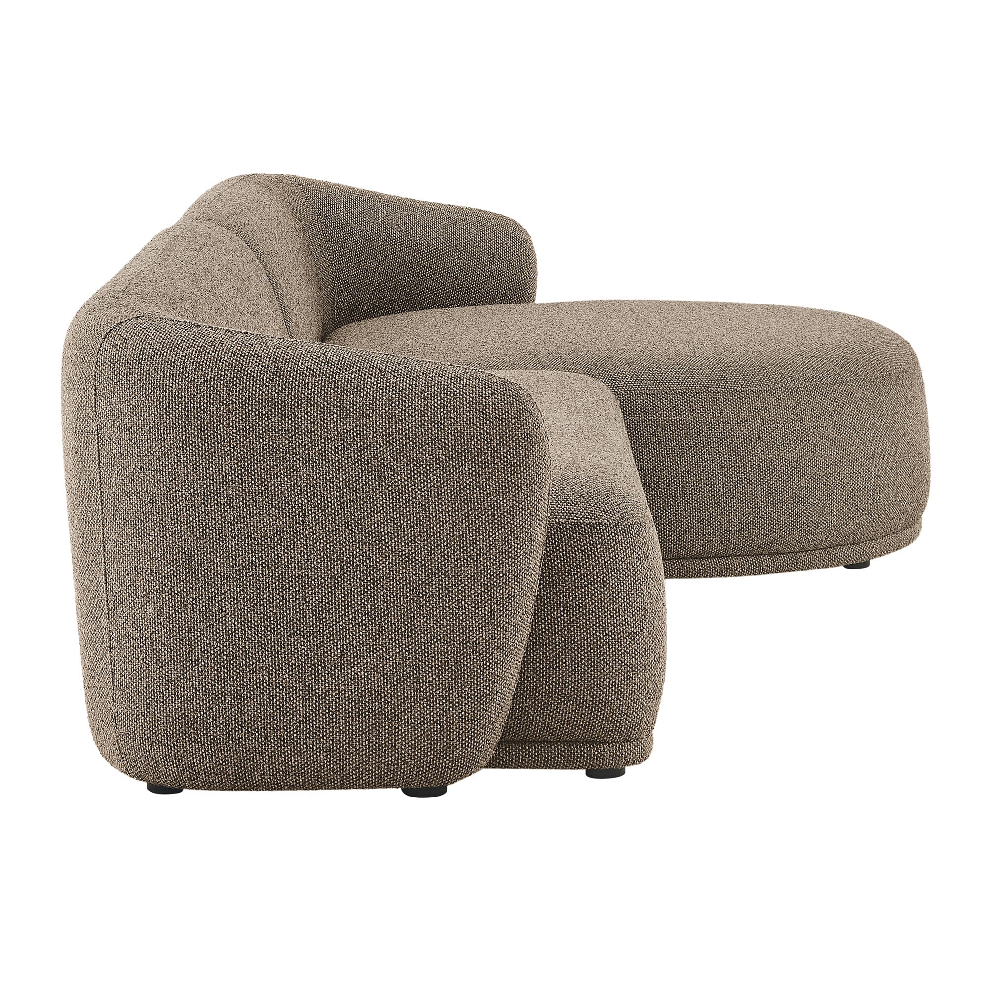 Monica 2 Piece Right Facing Boucle Fabric Modular Sofa with Chaise - Earth