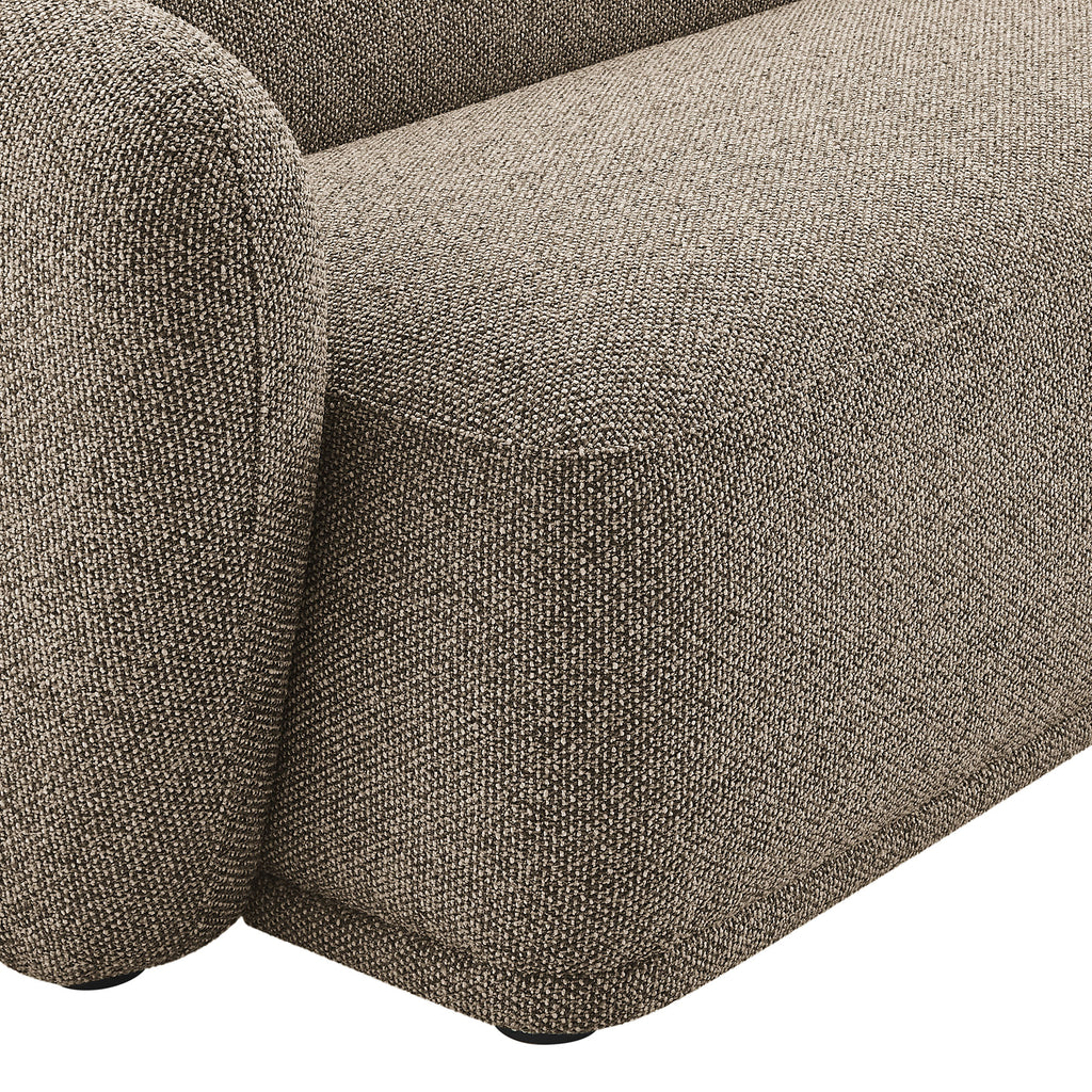 Monica 2 Piece Right Facing Boucle Fabric Modular Sofa with Chaise - Earth