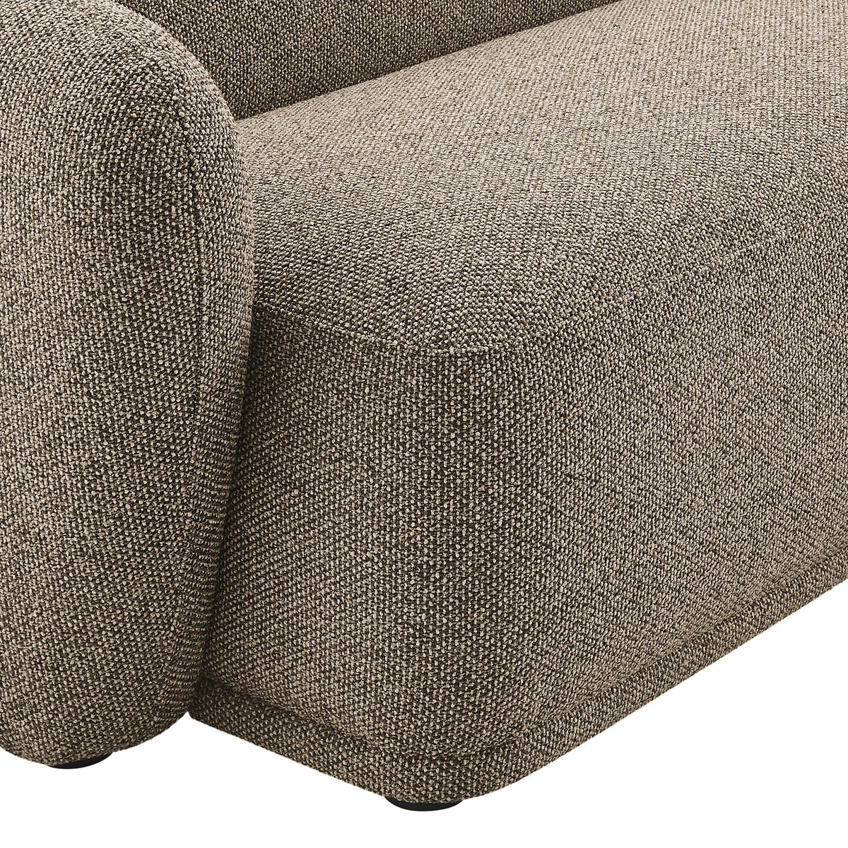 Monica 2 Piece Right Facing Boucle Fabric Modular Sofa with Chaise - Earth