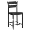 Jax Oak Wood Counter Stool With Wavy Razor Back - Black