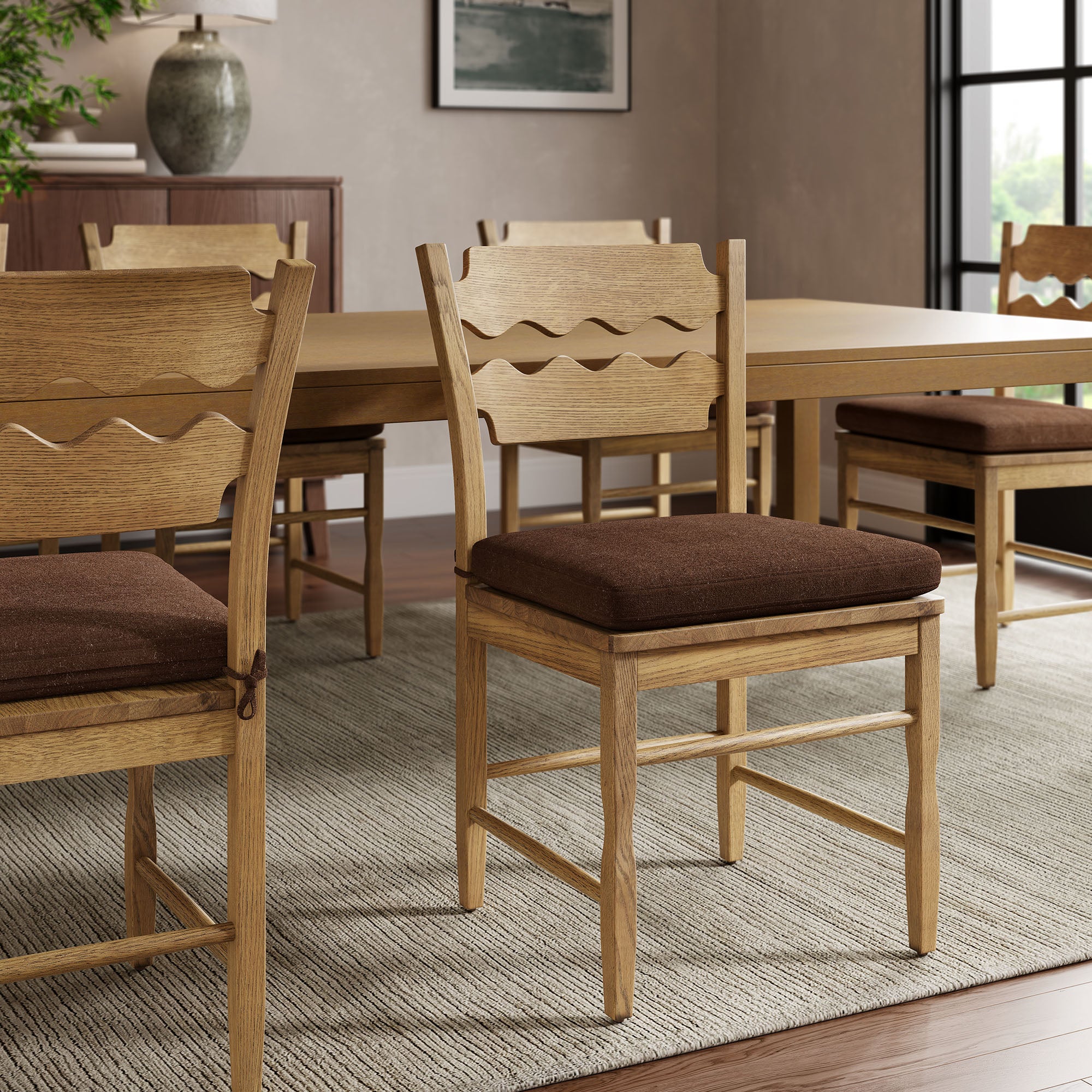 Jax Fabric Dining Chair Seat Cushion - Cocoa
