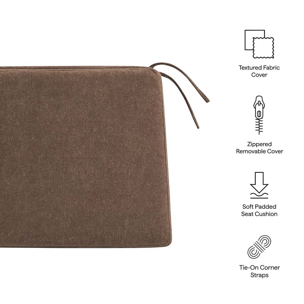 Jax Fabric Dining Chair Seat Cushion - Cocoa