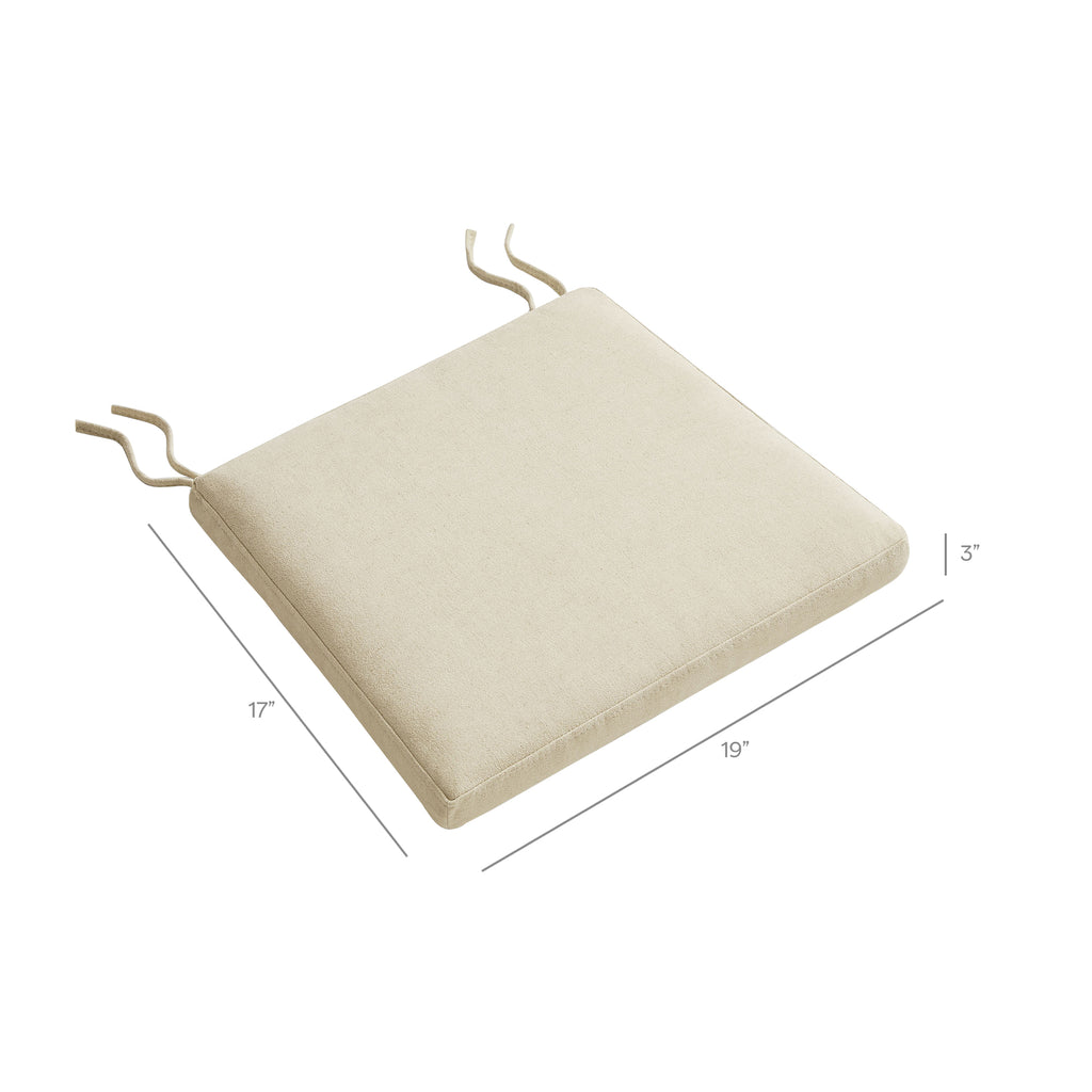 Jax Fabric Dining Chair Seat Cushion - Linen