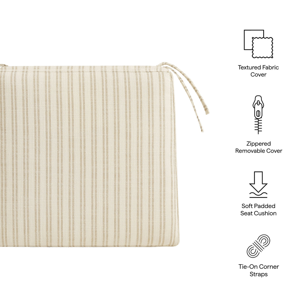 Jax Fabric Dining Chair Seat Cushion - Oatmeal Stripe