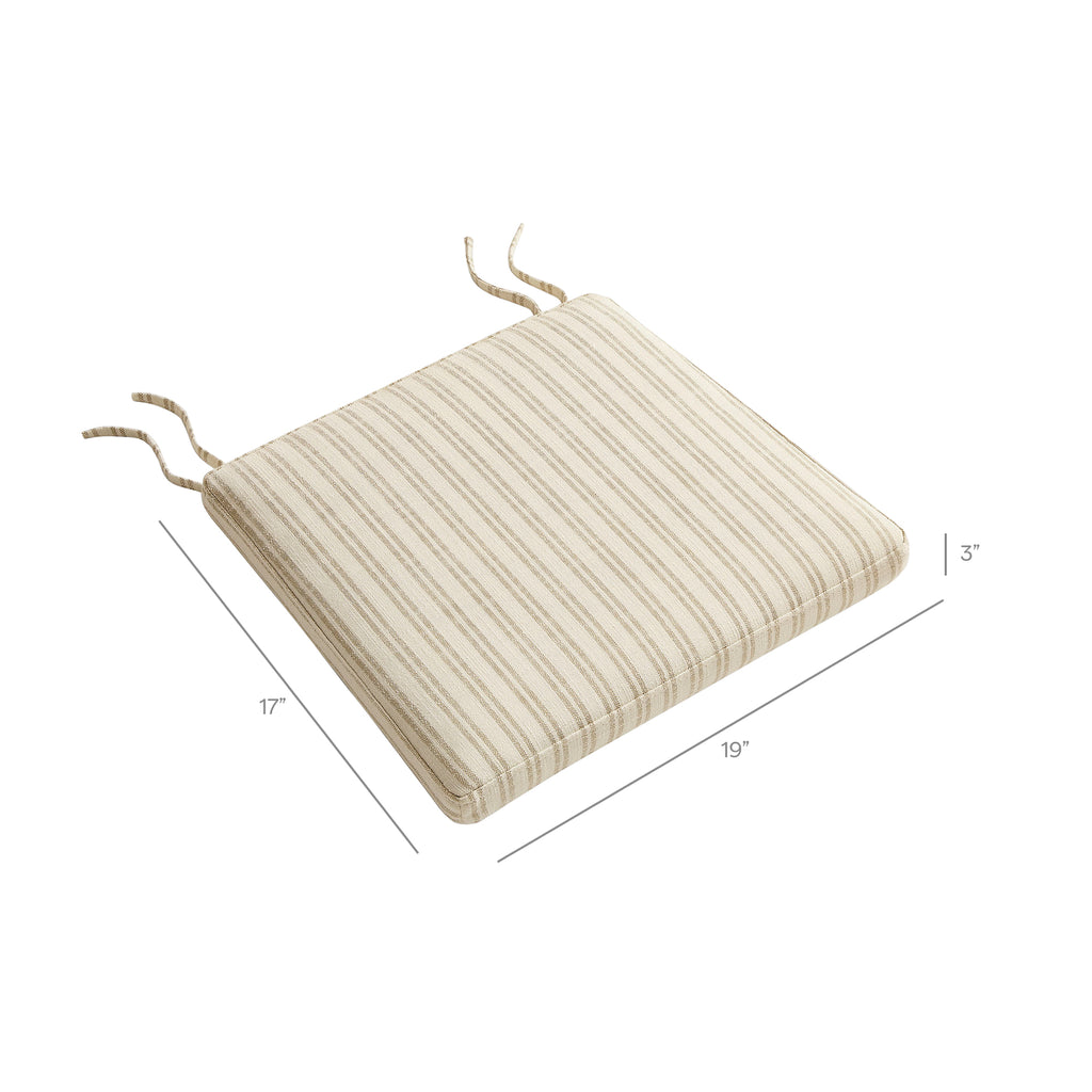 Jax Fabric Dining Chair Seat Cushion - Oatmeal Stripe