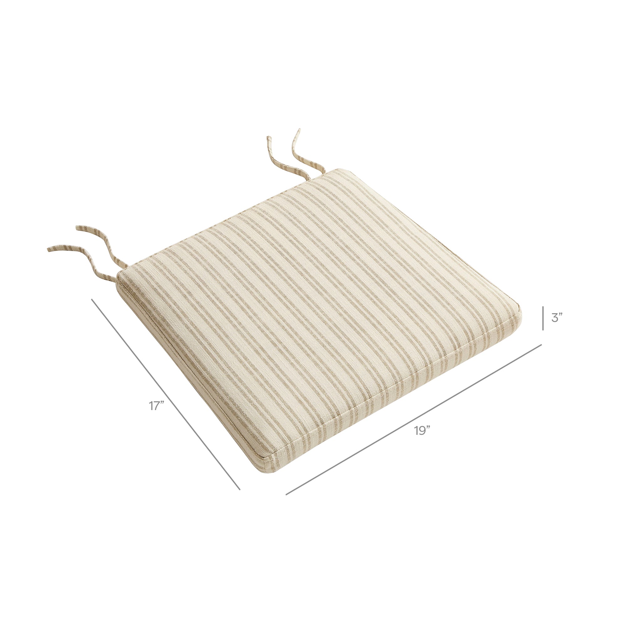 Jax Fabric Dining Chair Seat Cushion - Oatmeal Stripe