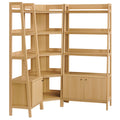 Bixby 3 Piece Corner Bookshelf Set With Wide and Narrow Bookshelves - Oak