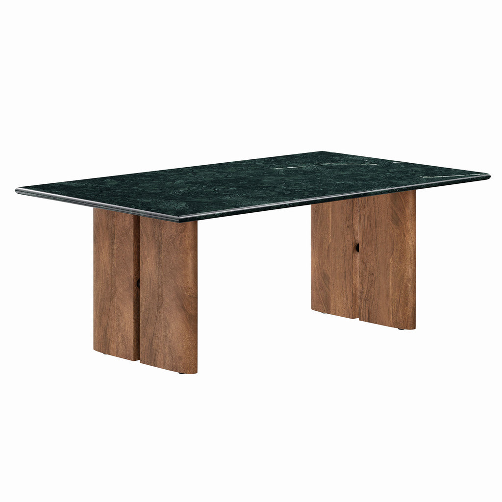 Amistad Marble Coffee Table - Walnut Green Marble