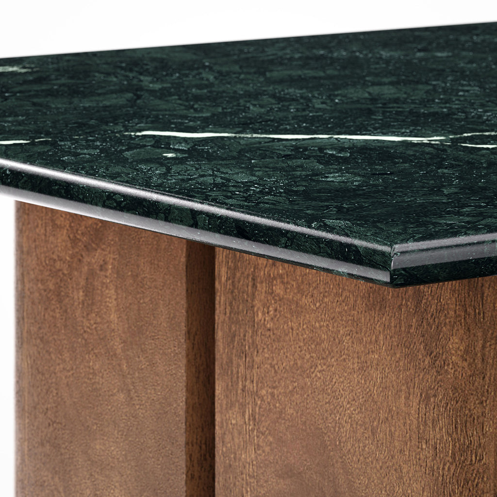Amistad Marble Coffee Table - Walnut Green Marble