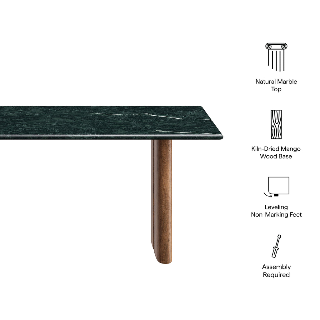 Amistad Marble Coffee Table - Walnut Green Marble