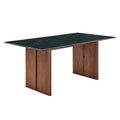 Amistad 72 Inch Marble Dining Table - Walnut Green Marble