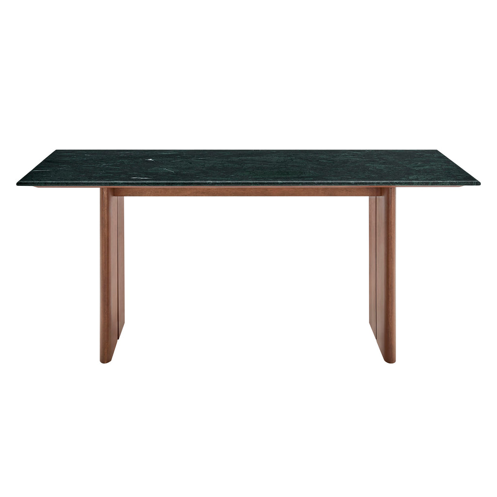 Amistad 72 Inch Marble Dining Table - Walnut Green Marble