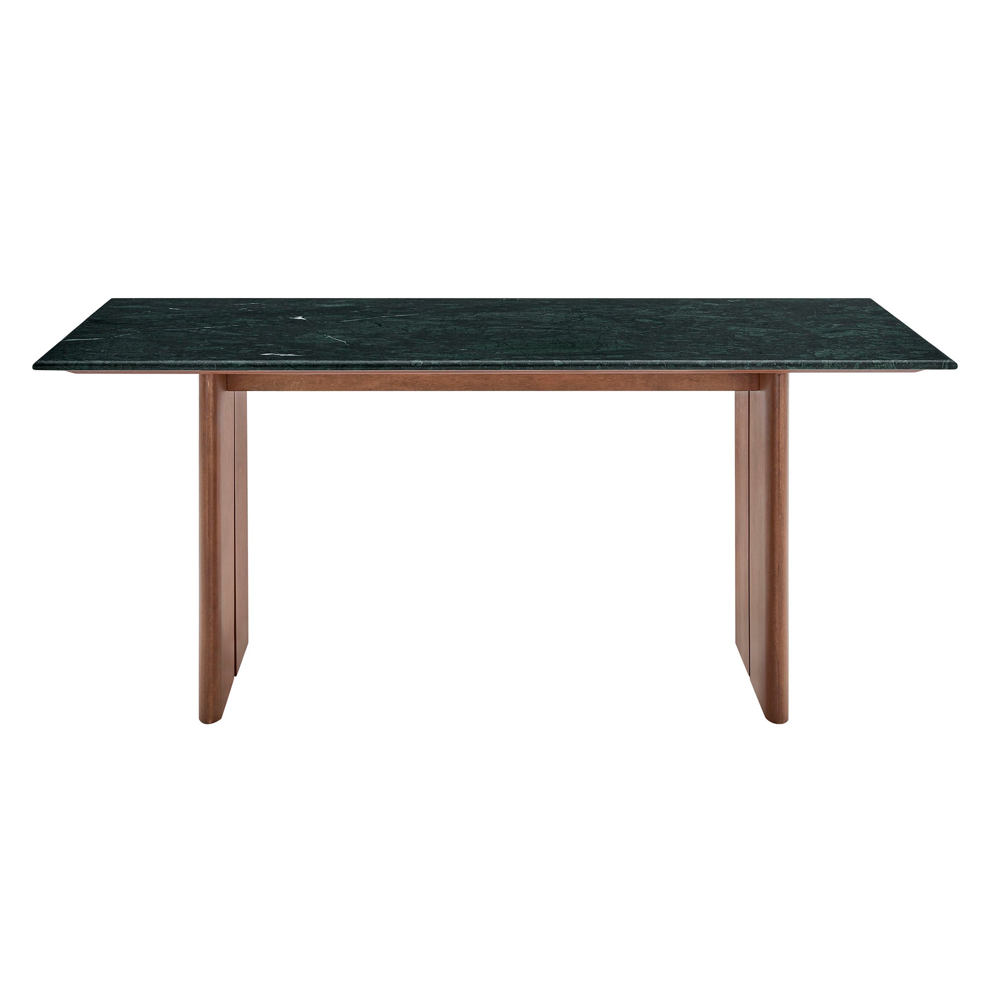 Amistad 72 Inch Marble Dining Table - Walnut Green Marble