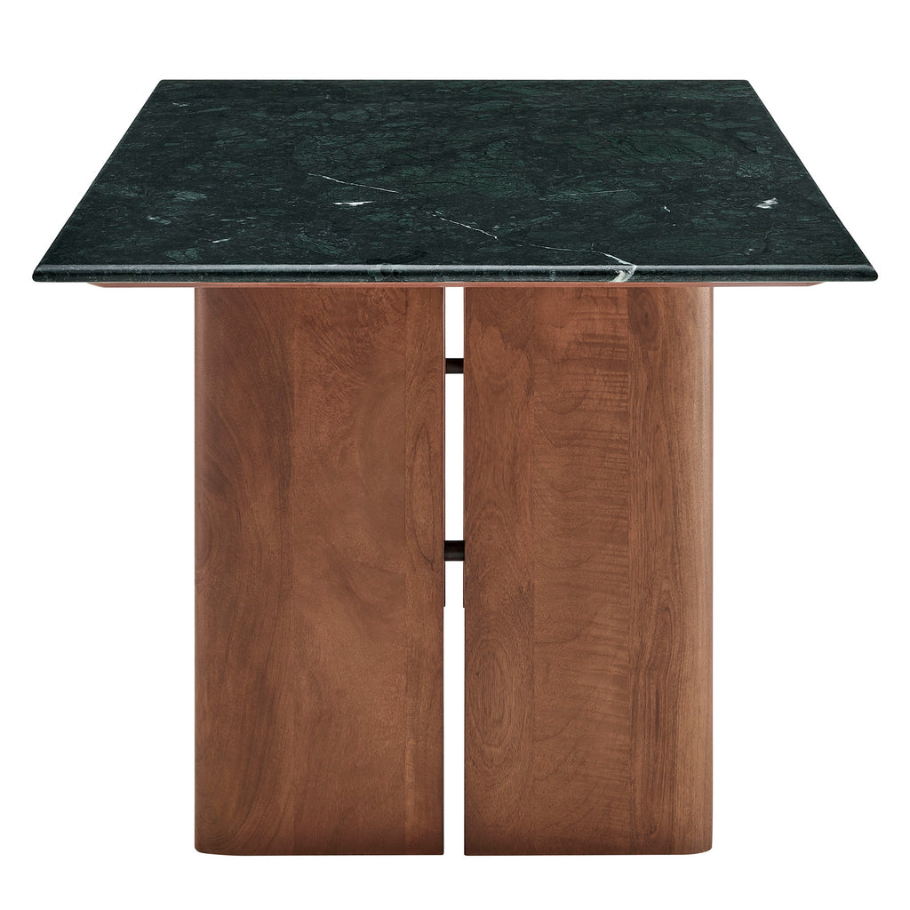 Amistad 72 Inch Marble Dining Table - Walnut Green Marble