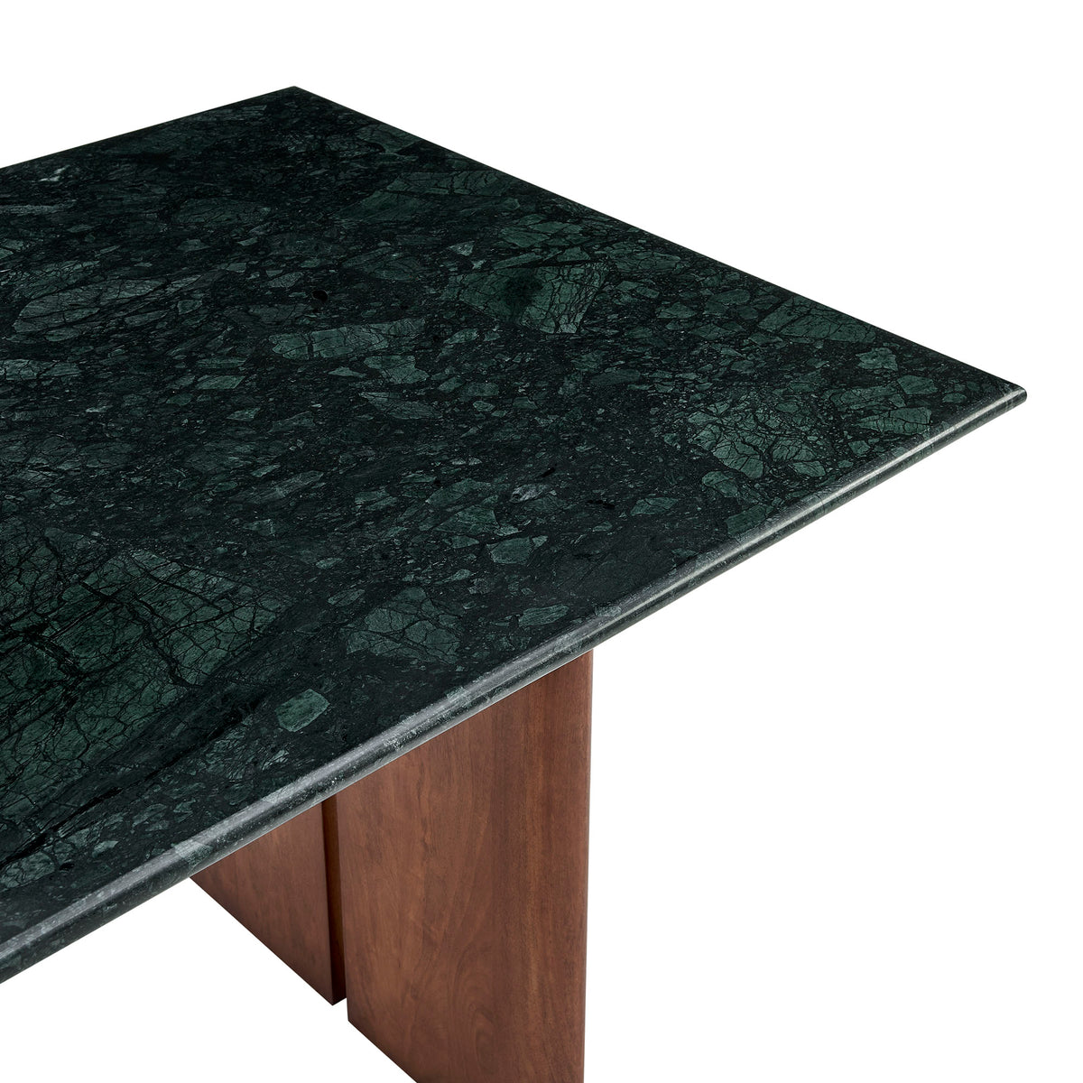 Amistad 72 Inch Marble Dining Table - Walnut Green Marble