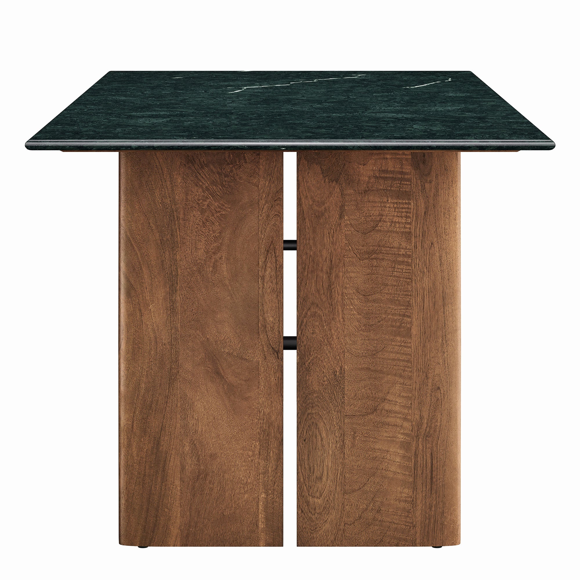Amistad 86 Inch Marble Dining Table - Walnut Green Marble