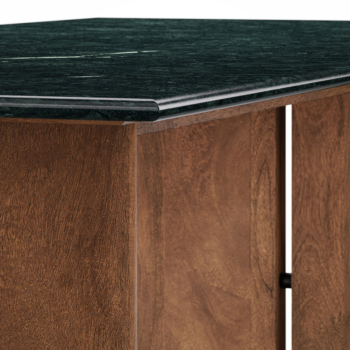 Amistad 86 Inch Marble Dining Table - Walnut Green Marble