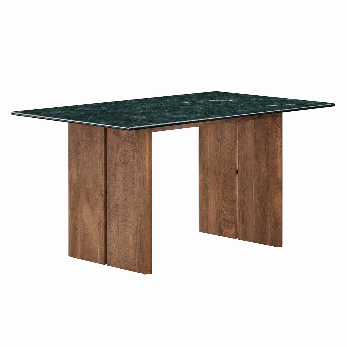 Amistad 60 Inch Marble Dining Table - Walnut Green Marble