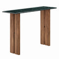 Amistad 46 Inch Marble Console Table - Walnut Green Marble