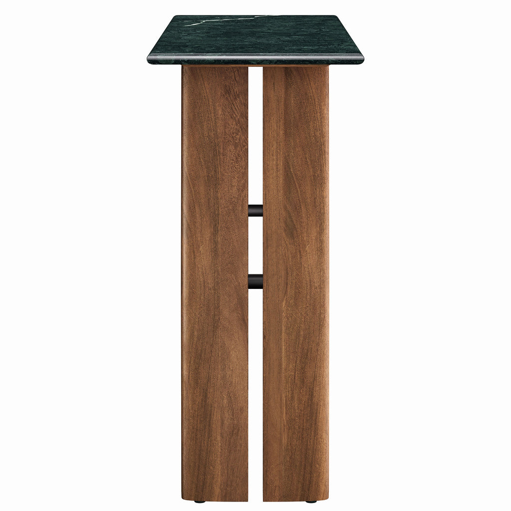 Amistad 46 Inch Marble Console Table - Walnut Green Marble