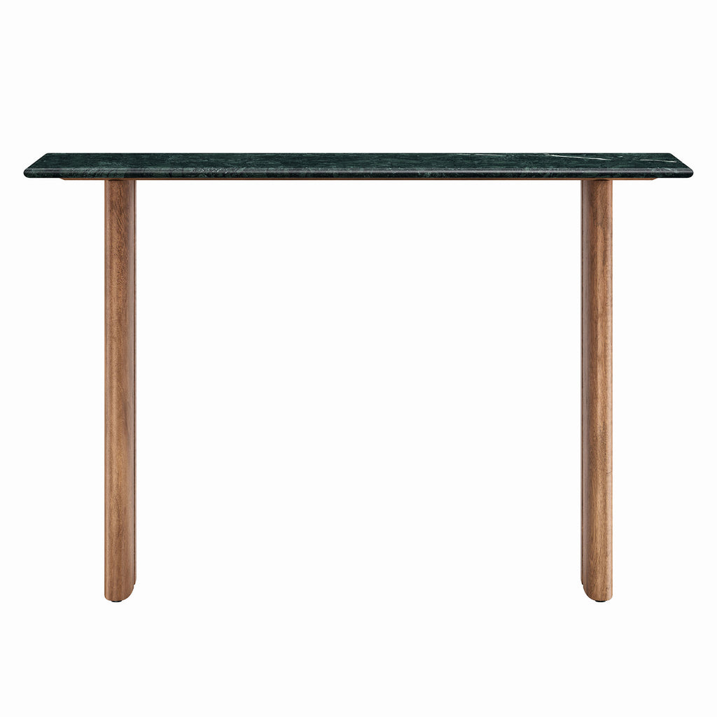 Amistad 46 Inch Marble Console Table - Walnut Green Marble