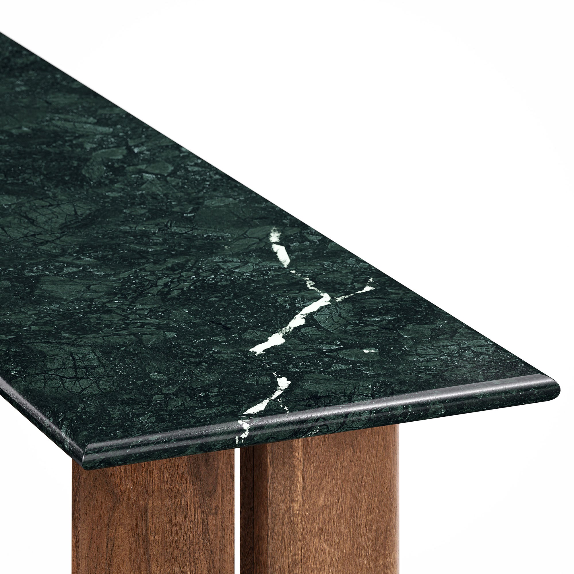 Amistad 46 Inch Marble Console Table - Walnut Green Marble