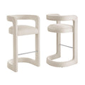 Winslow Performance Velvet Bar Stool Set of 2 - Alabaster