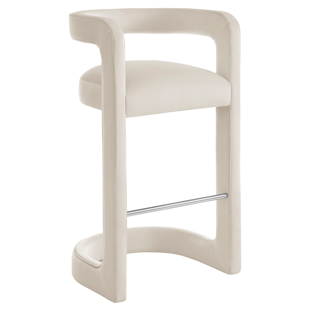 Winslow Performance Velvet Bar Stool Set of 2 - Alabaster