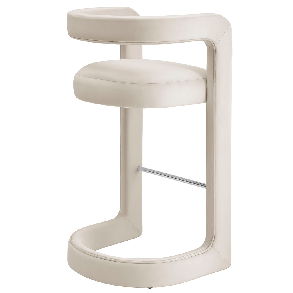 Winslow Performance Velvet Bar Stool Set of 2 - Alabaster