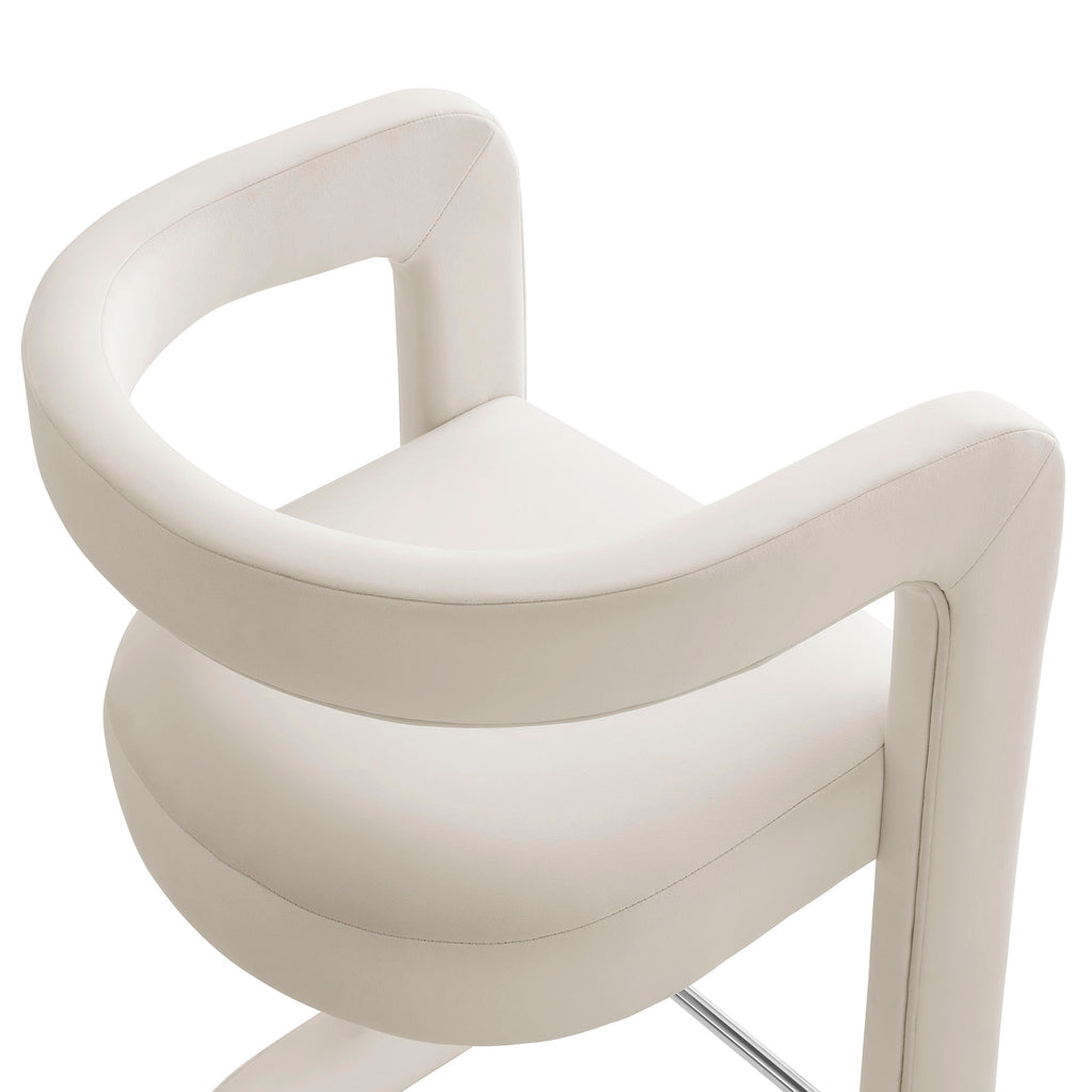 Winslow Performance Velvet Bar Stool Set of 2 - Alabaster