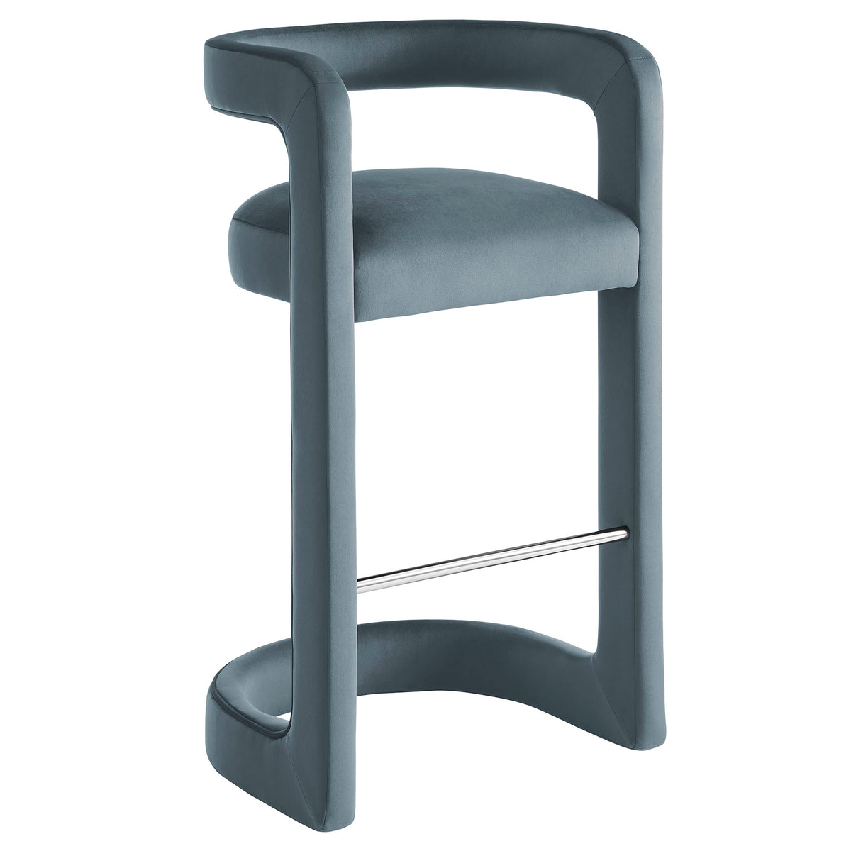 Winslow Performance Velvet Bar Stool Set of 2 - Cadet Blue