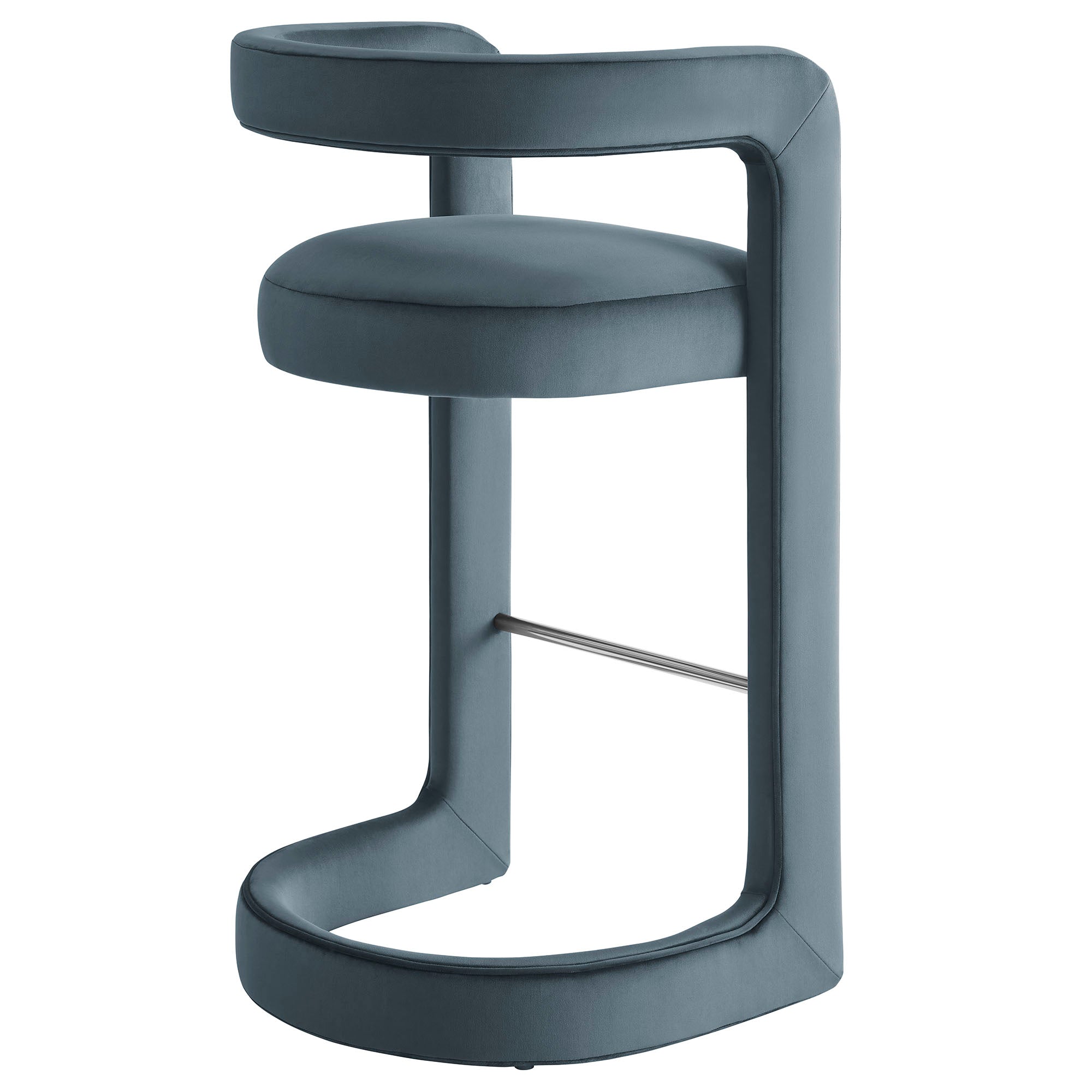 Winslow Performance Velvet Bar Stool Set of 2 - Cadet Blue