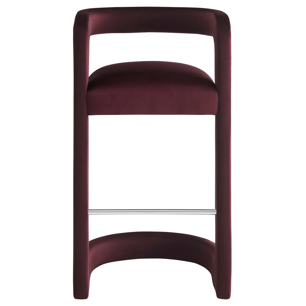 Winslow Performance Velvet Bar Stool Set of 2 - Mulberry