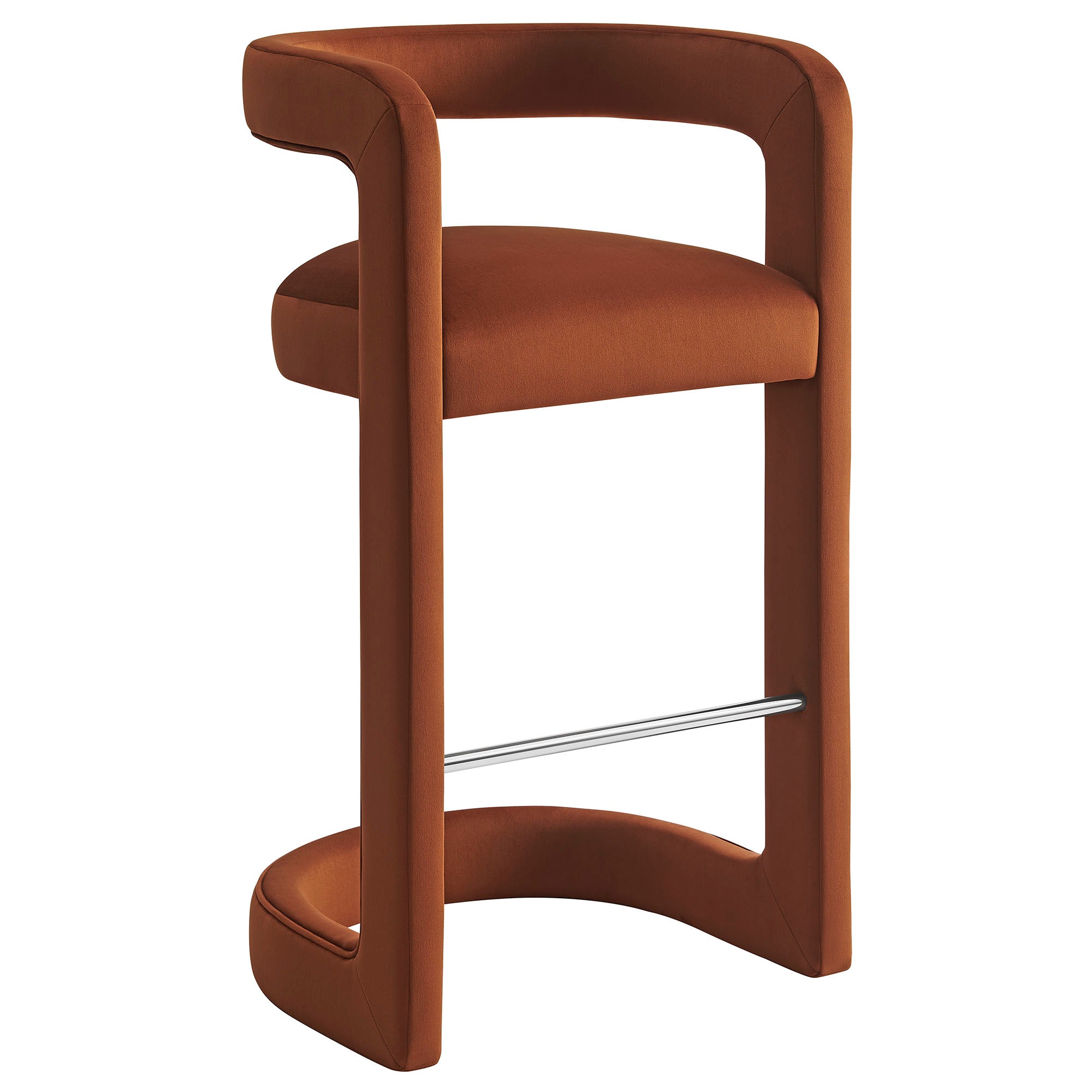 Winslow Performance Velvet Bar Stool Set of 2 - Rust
