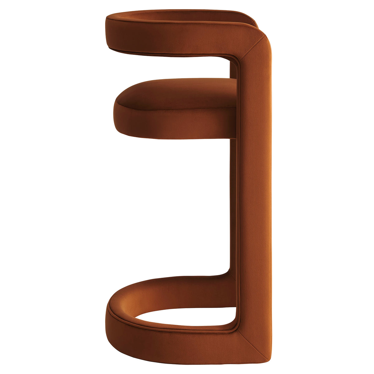 Winslow Performance Velvet Bar Stool Set of 2 - Rust