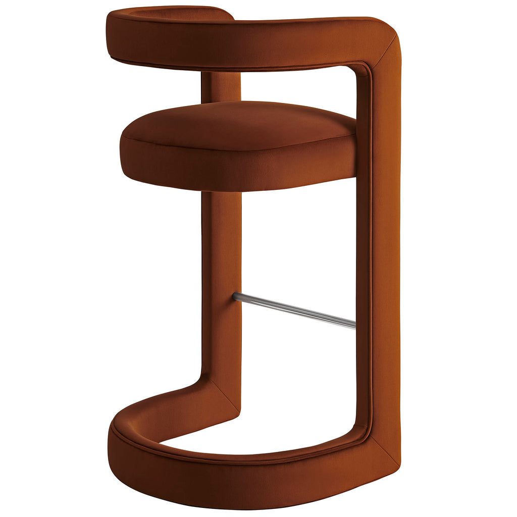 Winslow Performance Velvet Bar Stool Set of 2 - Rust